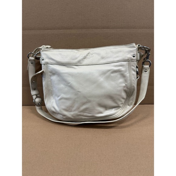 Coach Zoe Leathers Shoulders Hobo Bag White w/ Pink Lining F14707 - Picture 1 of 9
